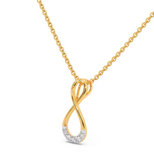 Collier pendentif géométrique en diamant à motif infini ajouré - Product Image 2