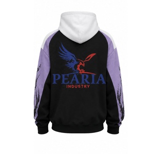 Sweat-shirt à capuche pour homme, coupe ample, avec logo color block sur le devant, imprimé, en mélange de coton, style veste de jogging, avec poches, pour l'automne - Product Image 2