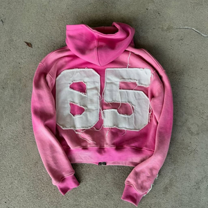 Sweat à capuche vintage personnalisé en détresse logo lavé à l'acide délavé brodé 100% coton français éponge Streetwear sweat à capuche zippé pour - Product Image 2