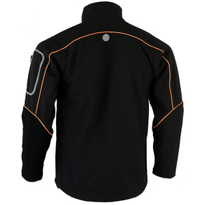 Men's Black Woolen Jacket Breathable Front Logo Windproof Workwear Style Regular Fit Zipper Closure Winter Wear - Product Image 3