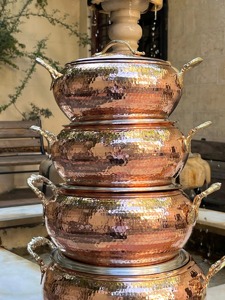 Olla de Cobre Redonda con Tapa, Asas de Aleación de Zinc, Diseño Vintage, Utensilios de Cocina Metálicos Duraderos - Product Image 5