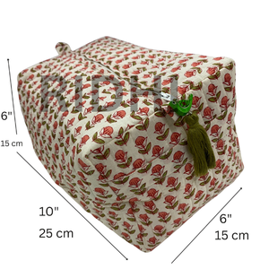 Pochette de voyage matelassée personnalisée à motif imprimé, grande, vintage, écologique, avec fermeture éclair, multi-usage, pour cosmétiques - Product Image 2