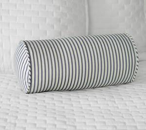 Housse de coussin lombaire ronde rayée en coton et lin tissé respirant avec fermeture enveloppe pour la décoration intérieure - Product Image 4