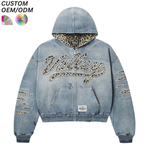 Veste en jean unisexe personnalisée, style vintage, décontractée et habillée, respirante, délavage foncé, automne/hiver, 100% coton, support OEM/ODM, vente en gros - Product Image 5