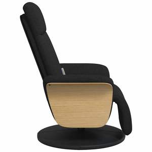 Fauteuil inclinable de massage en tissu noir avec repose-pieds, produit de relaxation confortable - Product Image 5
