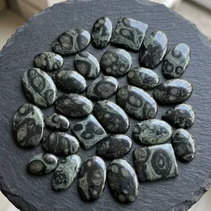 Cabochon de Jaspe Kambaba 100% Naturel de Qualité AAA, Pierre Précieuse d'Agate Verte en Vrac pour la Confection de Bijoux et les Créations de Jaspe Galaxie Étoilée - Product Image 1