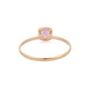 18K White Gold Cushion Cut Pink Sapphire Women's Wedding Ring - Product Image 4