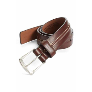 Ceinture pour homme en cuir de vachette de haute qualité, boucle carrée en cuivre, double couture, tressée, 35 mm, texture fine, usage quotidien décontracté - Product Image 4