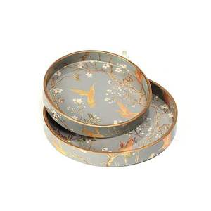 Plateau de service en bois d'acacia poli certifié 2026 – Vaisselle moderne, assiettes à café et dessert, assiettes à motifs, cuisine écologique - Product Image 4
