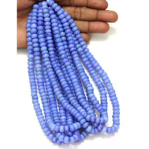 Hermosas cuentas de ópalo azul en forma de rondel, lisas, de 6-9 mm, cuentas de ópalo azul liso, cuentas de ópalo de calidad AAA, joyería. - Product Image 3