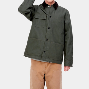 MAX WORLD ENTERPRISES Men's Black Canvas Hooded Breathable Streetwear Jacket Customized Collar <b>Covered</b> <b>Button</b> Closure Winter - Product Image 4