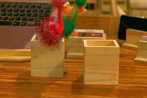 Portalápices de Madera para Escritorio, Soporte Multiusos, Organizador de Escritorio, Contenedor Cuadrado para Lápices, Portalápices de Madera para Oficina - Product Image 4