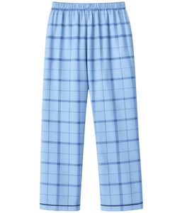 Ensemble de pyjama pour femmes à carreaux bleu ciel personnalisé, manches longues, boutonné, vêtements de nuit en coton doux, ensemble de vêtements de détente en deux pièces - Product Image 6