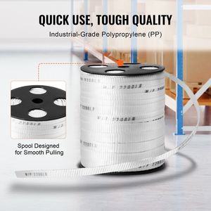 Nastro di trazione in poliestere da 2200 libbre con nastro 5/8 \ "X 318 '\' cavo a nastro stampato a corda piatta per giardinaggio elettrico - Product Image 4