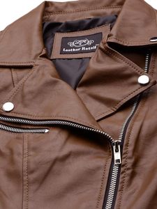 Chaquetas de Mujer a la Moda, Diseño Personalizado, Chaquetas de Cuero Genuino de Primera Calidad con Cierre - Product Image 4