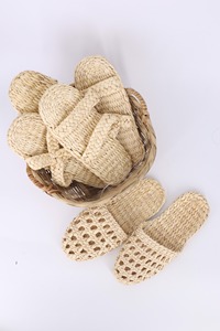Boho Style Water Hyacinth <b>Slippers</b> for Sustainable Home & Resort Living - Product Image 1