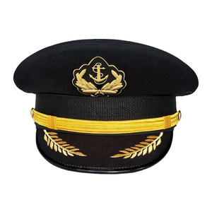 Casquette de Cérémonie Professionnelle en Coquille d'Avocat avec Bordure Dorée, Visière Noire et Emblème Métallique – Coiffe Formelle en Gros - Product Image 2