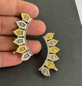 OM ต่างหูแฟชั่นดีไซเนอร์ออกซิไดซ์ชาติพันธุ์เครื่องประดับชุบเงินโบราณสำหรับผู้หญิงน้ำหนักเบาสวมใส่สบาย - Product Image 5