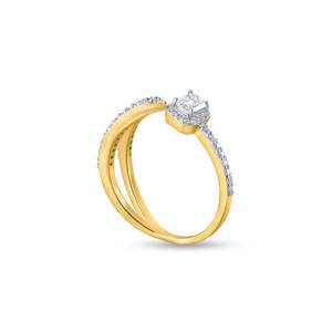 แหวนบายพาส/ห่อด้วยเพชรที่เจียระไนจากมรกตคอลเลกชันแหวนเพชรที่สง่างาม - Product Image 3