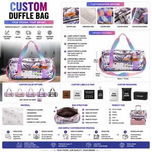 Bolsa Deportiva de Nailon de Gran Capacidad, Diseño Geométrico Personalizado, de Lujo, Impermeable, con Cierre de Cremallera, Portátil, con PVC Repujado - Product Image 5