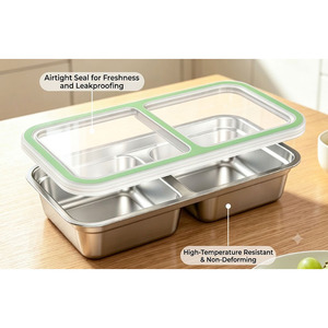 Boîtes de rangement pour cuisine avec couvercles, plateaux repas portables et réutilisables - Product Image 4
