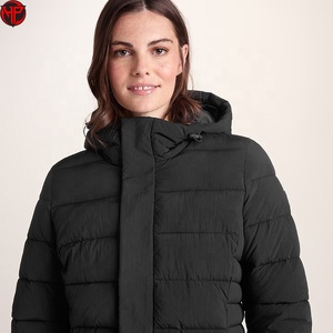 Manteau long matelassé pour femme avec capuche, doudoune d'hiver, vêtement d'extérieur pour temps froid - Product Image 3