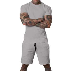 Ensemble t-shirt et short respirant pour homme, tenue décontractée, streetwear, vêtements de sport, deux pièces, été - Product Image 1