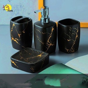 Juego de Baño Moderno de Resina en Oferta, para Decoración de Baños, Incluye Vaso, Dispensador de Loción y Bandeja, Disponible a un Precio Accesible - Product Image 2