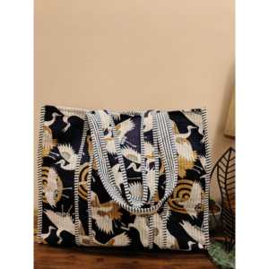 Bolso tote con cremallera Flying Swans, diseño personalizable, material de algodón, estilo clásico, colores mixtos - Product Image 2