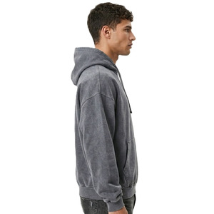 Sudadera con capucha de algodón lavado para hombre, estilo oversize, con hombros caídos, para streetwear, personalizable con marca, suministro. - Product Image 5