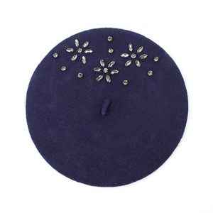 Women Winter Hat Cashmere Soft Warm Knitted Cap Elegant Rhinestone Embellished Fashion Beanie - Product Image 2