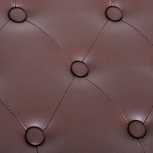 Duet <b>Piano</b> Chair Brown Wooden Frame with Faux Leather Padded Cushion and Button Tufted Keyboard <b>Bench</b> - Product Image 2