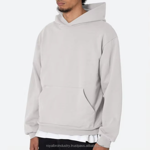 Sudadera con capucha extragrande de algodón 100% personalizada para hombre, jersey con hombros caídos y bolsillos funcionales, peso pesado para la temporada de otoño - Product Image 3