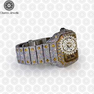 Charm Jewells Luxury Women's Square Stainless Steel <b>Watch</b> <b>Diamond</b> Encrusted Sapphire Crystal Analog Quartz Movement - Product Image 3