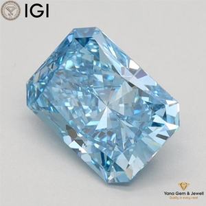 ใบรับรอง IGI เพชร CVD ที่เพาะเลี้ยงในห้องปฏิบัติการ รูปทรงเรเดียนท์ น้ำหนัก 1.00 กะรัต สีฟ้าสดใสแฟนซี ความสะอาดระดับ VS2 สำหรับเครื่องประดับที่น่าทึ่ง - Product Image 4