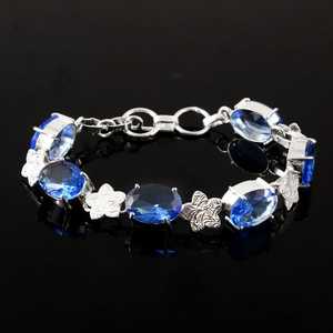 Blue Tanzanite <b>Bracelet</b> Oval Gemstone 925 Sterling Silver Jewelry For Women Men Elegant Gift <b>Bracelet</b> - Product Image 4