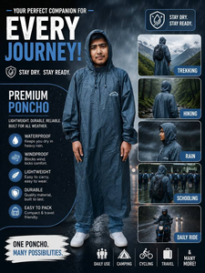 Poncho Impermeable Ligero con Capucha, Reutilizable, para Camping, Senderismo y Viajes, Unisex - Product Image 2