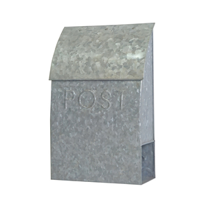 Galvanized Iron Mailbox <b>Post</b> Embossed Rustproof Non-Locking Front Access Outdoor Letter <b>Box</b> <b>Wall</b> Mount - Product Image 3