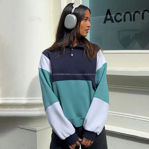 Ropa Femenina Europea y Americana, Sudadera Retro Vintage de Manga Larga con Bloques de Color en Contraste, Sudadera con Capucha para Mujer - Product Image 4