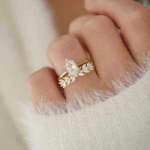 Anillo de media eternidad Hiphop personalizado con diamante marquesa cultivado en laboratorio, color D, oro macizo de 10K/14K/18K, corte mixto, 0.51ct VS+ - Product Image 2