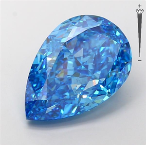 Diamant de laboratoire certifié IGI 7,06 carats, taille poire, couleur bleu vif fantaisie, clarté VS1, modèle CVD 1, bijoux Royal Gems du Gujarat - Product Image 2