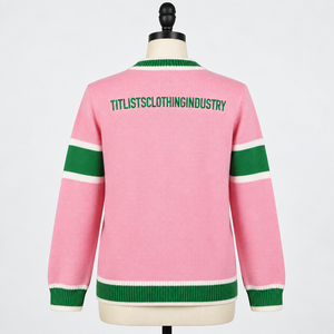   Suéteres con Cuello en V de Alta Calidad Personalizados con Letras y Logotipos de Universidades, Cárdigans Tejidos - Product Image 3