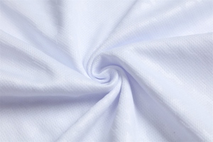 White Cotton Fabric Soft Texture Swirl Pattern <b>Light</b> Weight Material - Product Image 2