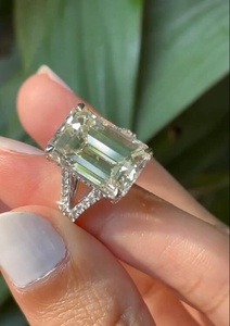 10 Carat Emerald Cut Diamond Engagement <b>Ring</b> for Women | Hidden Halo <b>Solitaire</b> Wedding <b>Ring</b> | Luxury Gold IGI Certified Bridal - Product Image 5