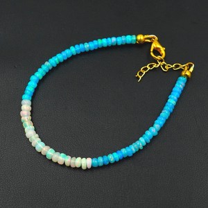 HAYAAT GEMS Natural Ethiopian Opal Beaded Bracelet | Silver Plated Luxury Unisex Blue White <b>Fire</b> Gemstone October Birthstone - Product Image 5