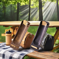 Estuche de Almacenamiento para Cuchillos Plegable de Cuero de Ante Vacuno, Impermeable, con Cierre Magnético, Ligero y de Gran Capacidad, OEM