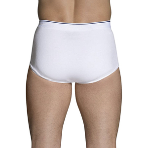 White Men <b>Boxer</b> Briefs Breathable Quick Dry Mid Rise Knitted Underwear <b>Custom</b> Logo Daily Wear - Product Image 3