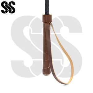 Fouet d'équitation personnalisé OEM ODM, manche en fibre de verre/PVC, poignée en cuir/PU, léger, robuste et durable, fouets équestres pour - Product Image 5