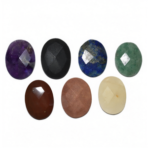 Nouvel ensemble de pierres ovales gravées des sept chakras pour la décoration intérieure Feng Shui et la collection de souvenirs - Product Image 2