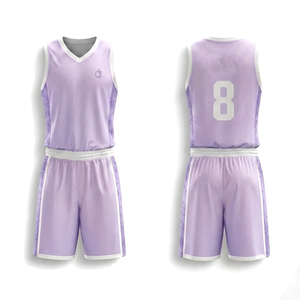 Uniforme de Baloncesto para Equipo, Jersey y Pantalones Cortos de Tela Ligera y Transpirable de Poliéster, Servicio OEM Personalizable para Clubes y Partidos de Liga - Product Image 1